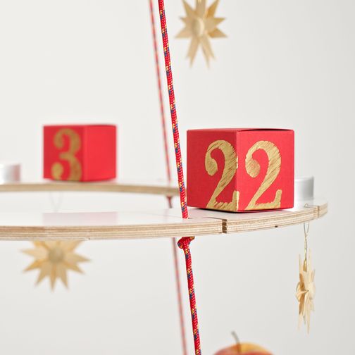 Josef decorated as an advent calendar